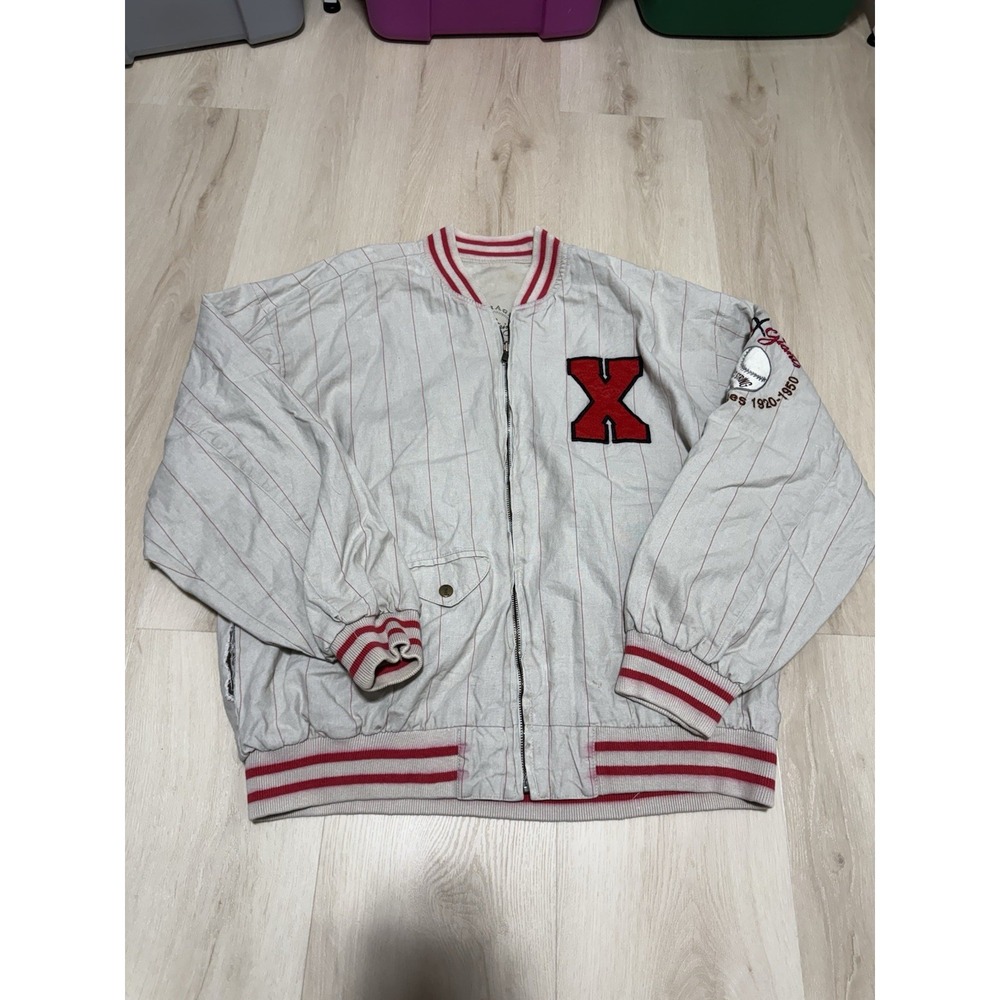 Negro League Cuban Giants Reversible Baseball Varsity Jacket Mirage Men's Large